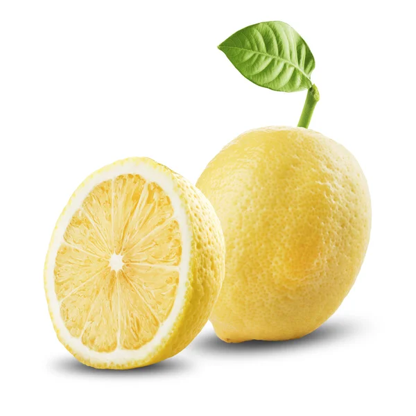 Čerstvé citrony na bílém pozadí — Stock fotografie