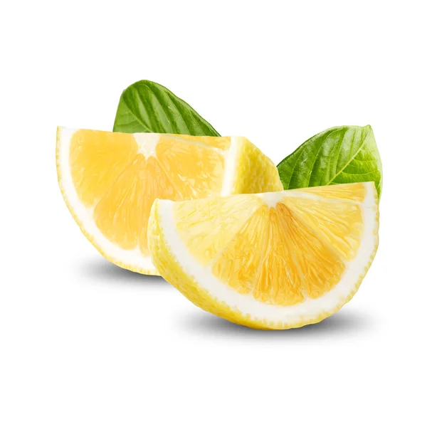 Beyaz üzerine taze limon — Stok fotoğraf