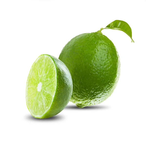 Beyaz üzerine taze limes — Stok fotoğraf