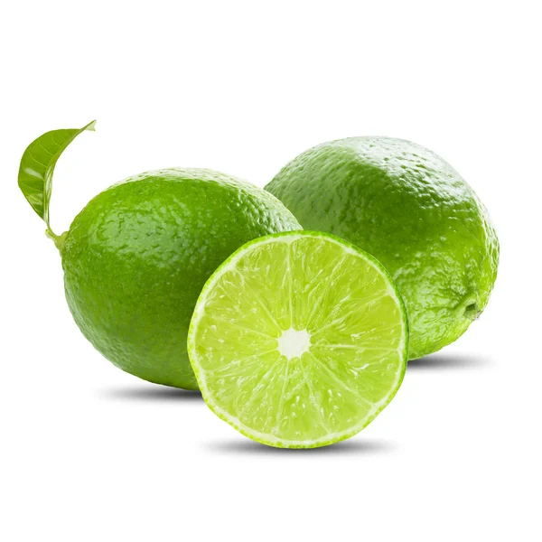 Beyaz üzerine taze limes — Stok fotoğraf