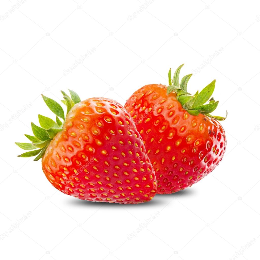 Fresh Strawberries On White