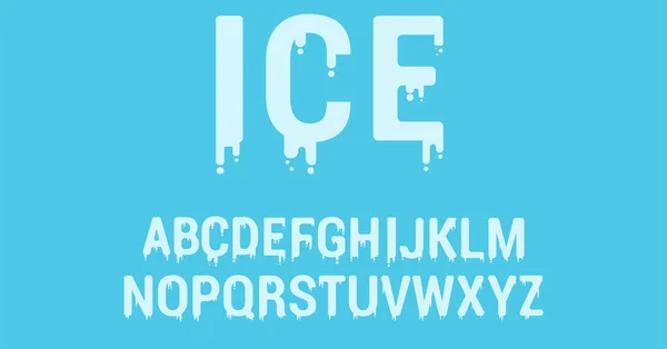 Schmelzende Eiscreme Schrift Alphabet Buchstaben Und Zahlen Vektorillustration — Stockvektor