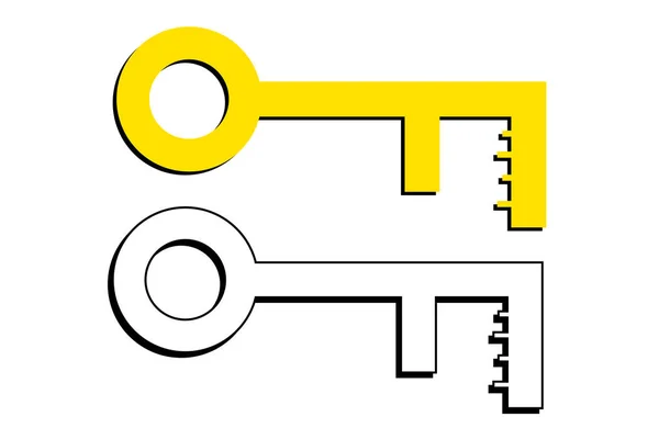 Black White Yellow Key Vector — Stock Vector