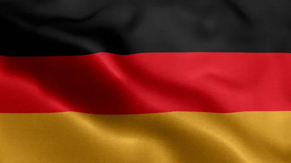 Duitsland Zwaaien Vlag Textuur Realistisch — Stockfoto