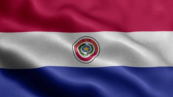 Paraguay Zwaaiende Vlag Textuur Realistisch — Stockfoto