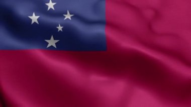 Samoa dalgalanan bayrak dokusu gerçekçi