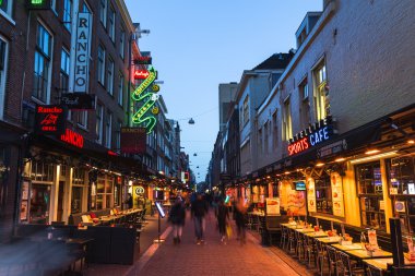 Korte Leidsedwarsstraat Amsterdam 'da Gece