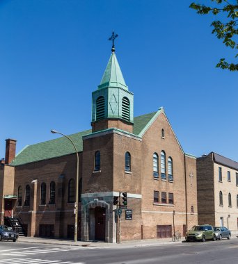 MONTREAL CANADA - 17 Mayıs 2015: Montreal 'deki Sankt Bonifatius Kilisesi' nin dışı.