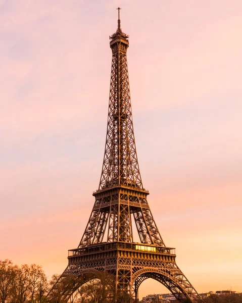 Torre Eiffel Atardecer Con Espacio Derecha Para Copiar Espacio —  Fotos de Stock