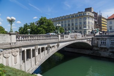 Ljubljana gün boyunca Dragon Köprüsü