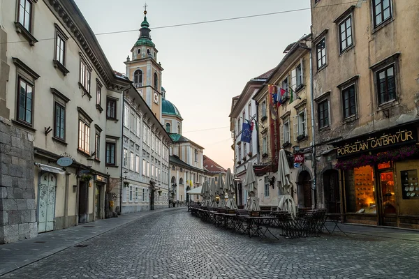 Ljubljana binalarda sabah — Stok fotoğraf