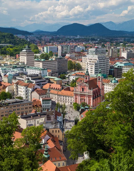 Ljubljana skyline overdag — Stockfoto
