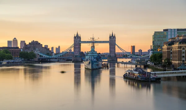 London Juli 2016 Blick Auf Tower Bridge Und Hms Belfast — Stockfoto