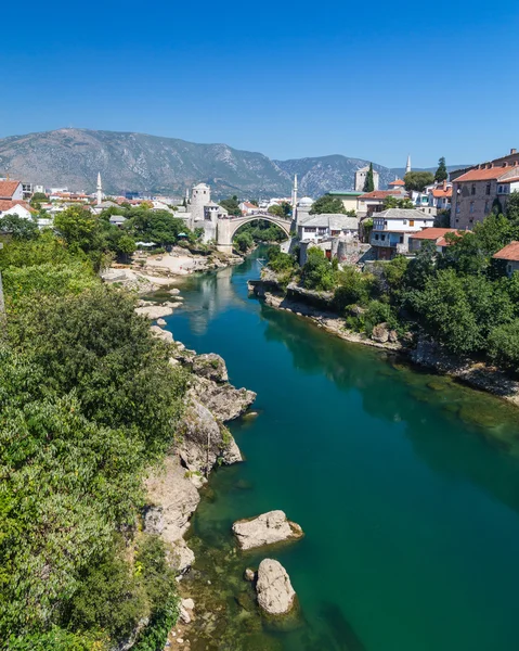 Mostar Skyline w nocy — Zdjęcie stockowe