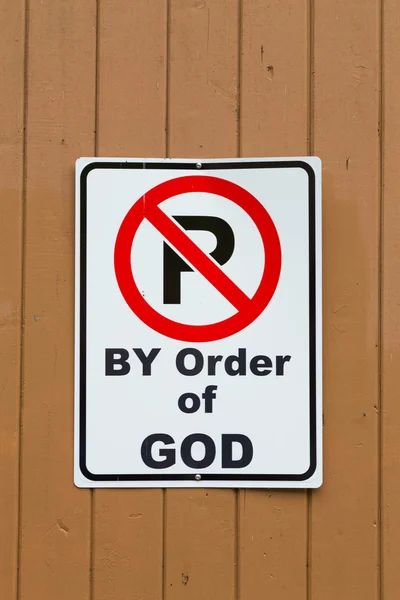 No Parking Sign (By Order of God) — Stock Photo, Image