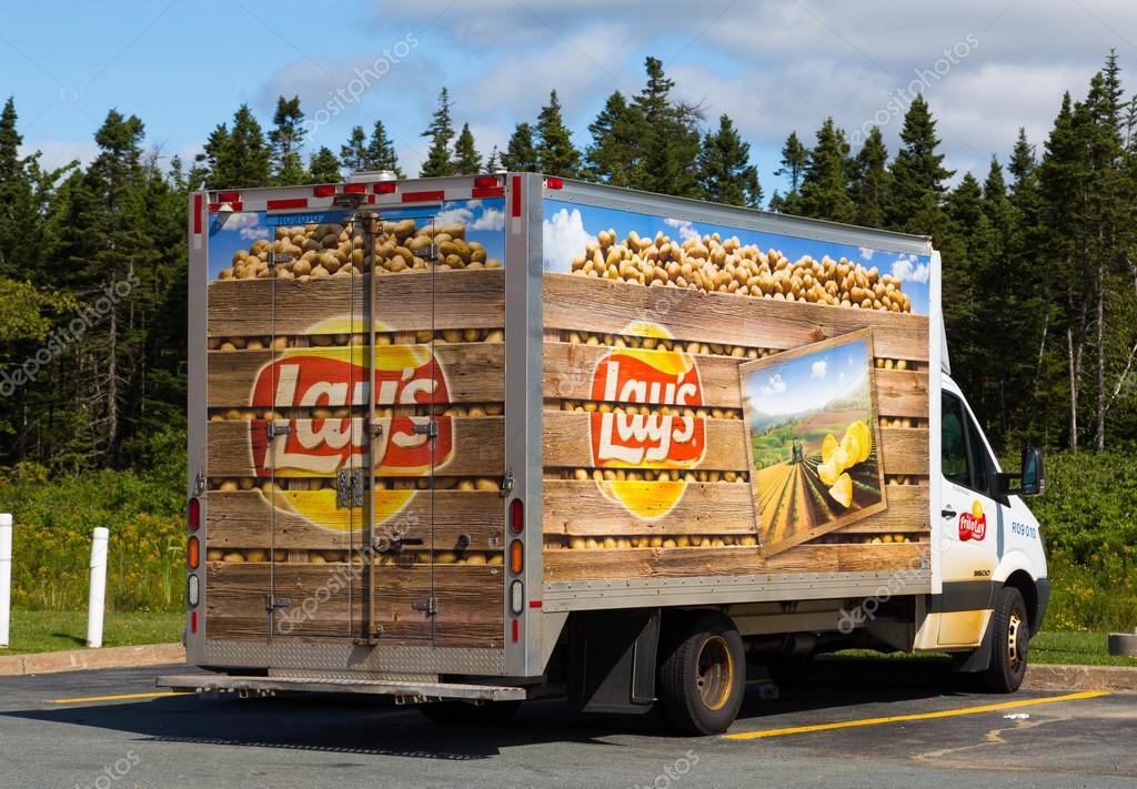 NOVA SCOTIA, CANADA - 23RD AUGUST: A Lay's delivery truck parked outside during the day