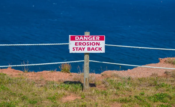 Erosion Stay Back Sign — Stock Photo, Image