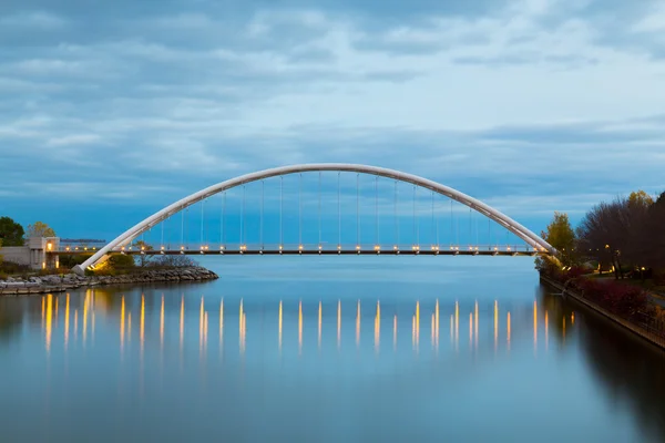 Humber köprü alacakaranlıkta — Stok fotoğraf