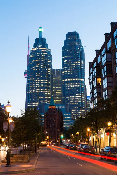 Flatiron and Downtown Toronto at Night — Stock Photo, Image