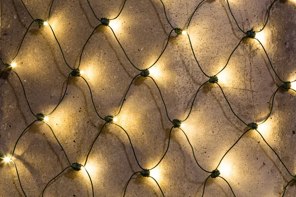 Closeup to Christmas Lights outside on a building — Stock Photo, Image