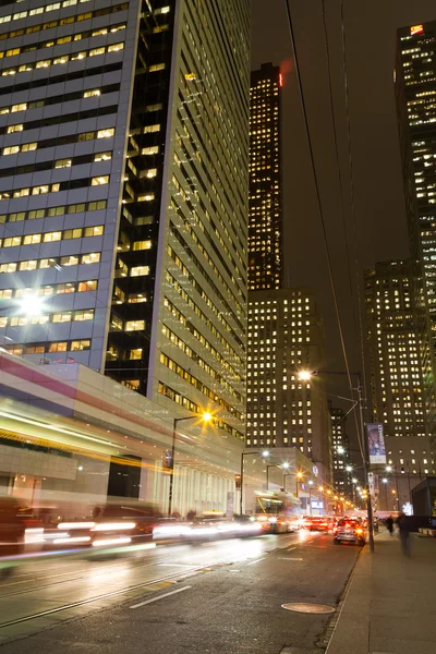 King Street Toronto at Night — Stock Photo, Image