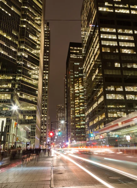 Király utca Toronto éjjel — Stock Fotó