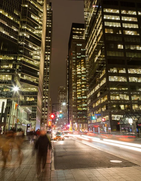 King Street Toronto at Night — Stock Photo, Image