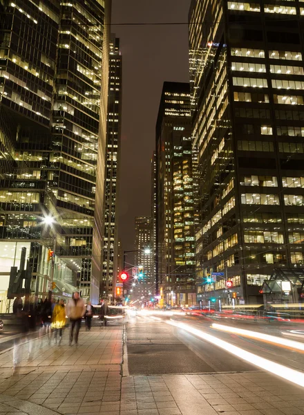 King Street Toronto at Night — Stock Photo, Image