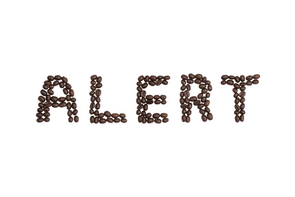 ALERT written with coffee beans — Stock Photo, Image