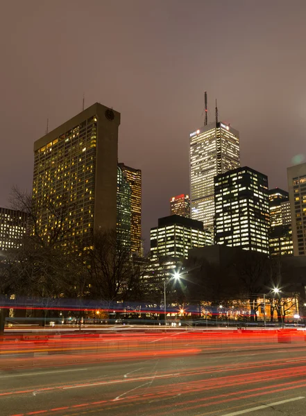 University Avenue di Toronto pada malam hari — Stok Foto