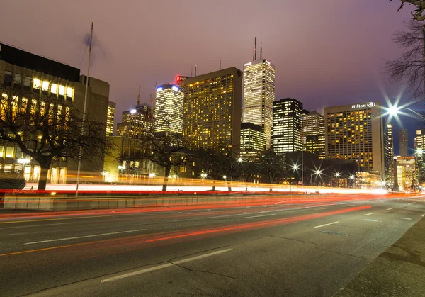 University Avenue in Toronto at night — Stock Photo, Image