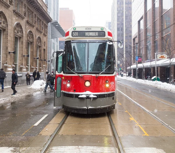 Toronto Streetcar in the Winter — Stock Photo, Image