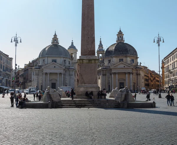 Piazza del Popolo v centru Říma — Stock fotografie