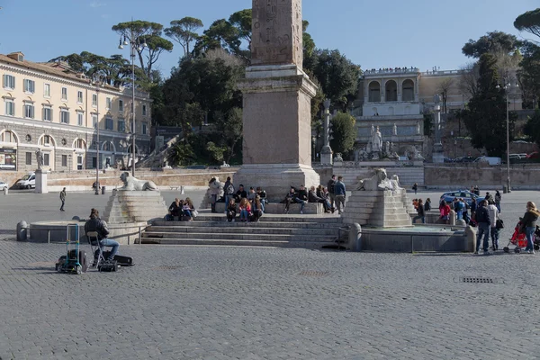 Piazza del Popolo v centru Říma — Stock fotografie