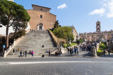 Cordonata Steps in Rome at Capitoline Hill clipart