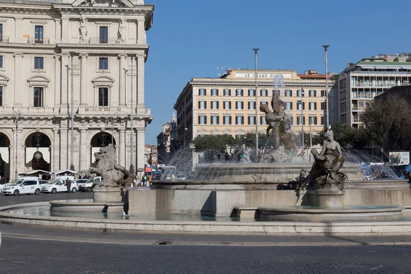 Fontána naiads na náměstí piazza della repubblica — Stock fotografie