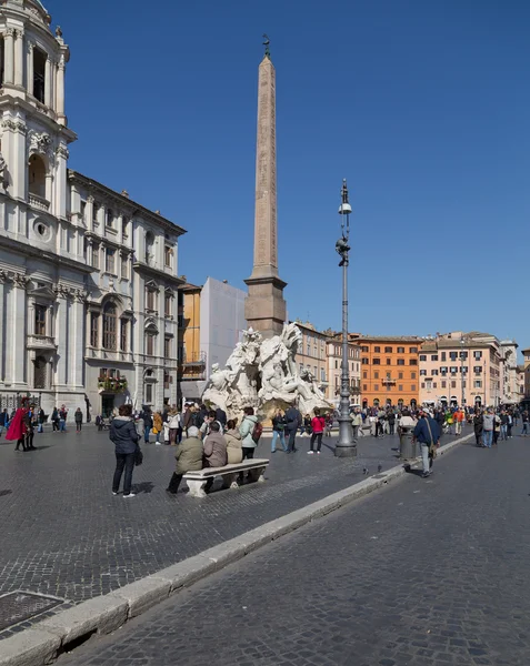 Fuente en Piazza Navona Roma —  Fotos de Stock