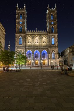 Notre-Dame Basilica in Montreal at Night clipart