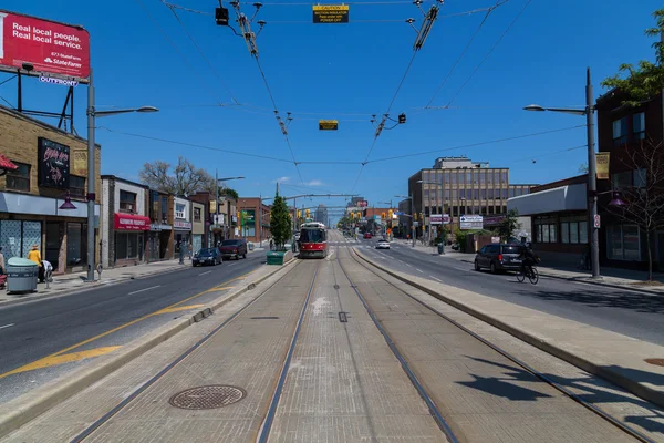 Streetcars along St Clair Avenue — 스톡 사진