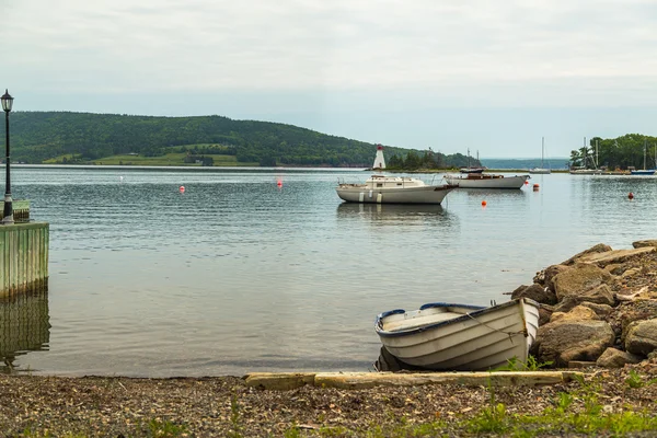 Barche sul lungomare di Baddeck — Foto Stock