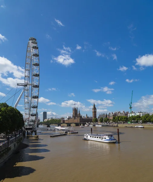 Westminster e London Eye — Foto Stock