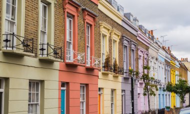 Colorful Houses along Hartland Road London clipart