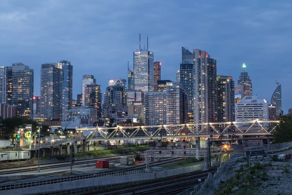 Toronto Downtown Durante la Hora Azul — Foto de Stock