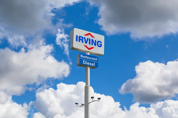 Iriving Sign at Gas Stop — Stock Photo, Image