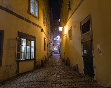 Griechengasse gece Viyana'da