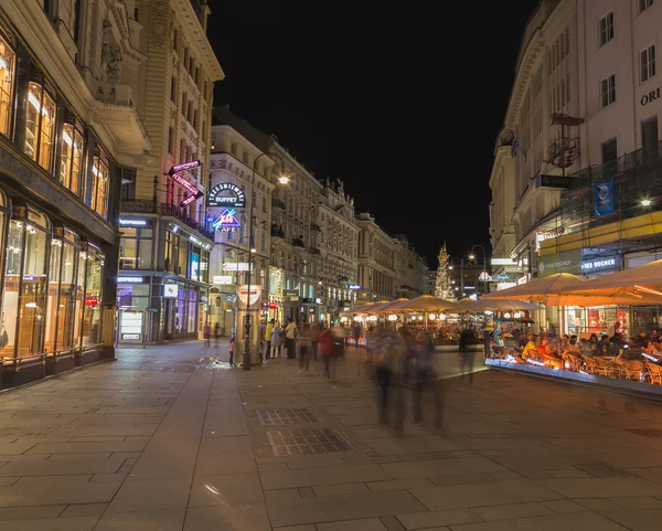 Грабен-стрит в Вене ночью — стоковое фото