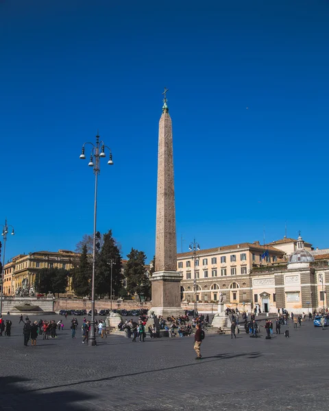 Piazza del Popolo v centru Říma — Stock fotografie