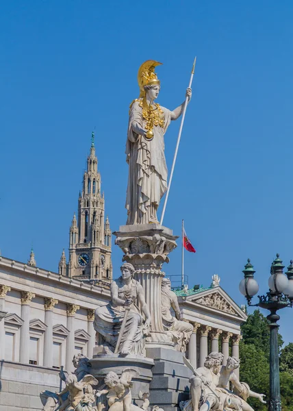 Goddess Athena Statue at the Austrian Parliament — Stock Photo, Image