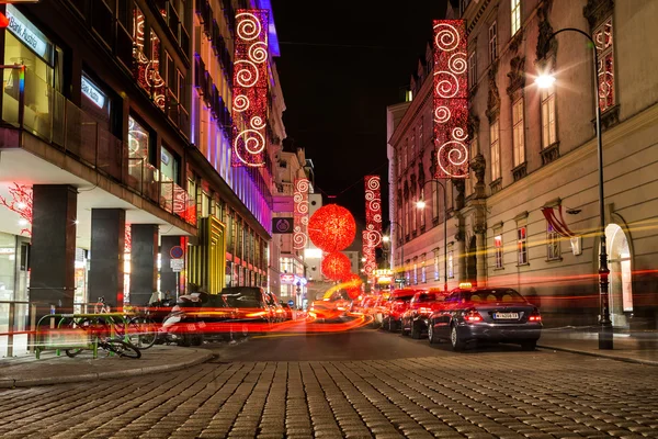 Rotenturmstrasse em Viena no Natal — Fotografia de Stock