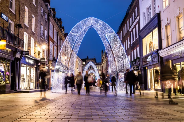 Güney Molton Street Londra Noel döneminde — Stok fotoğraf